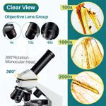 Microscope MAXLAPTER 100X-2000X monocular compuesto con diapositivas