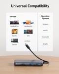 Hub USB-C Anker 555 8 en 1 con suministro de alimentación de 100 W, 4K, 60 Hz