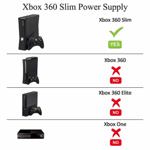 Fuente de alimentación uowlbear Xbox 360 Slim 135 W con cable de alimentación