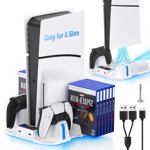 Soporte de refrigeración con cargador de mando para PS5 Slim White