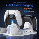 Soporte de refrigeración con cargador de mando para PS5 Slim White