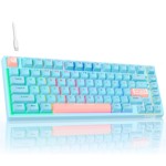 Teclado gamer mecánico 75% Celeste RGB Aimzone AZ505