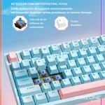 Teclado gamer mecánico 75% Celeste RGB Aimzone AZ505