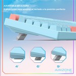Teclado gamer mecánico 75% Celeste RGB Aimzone AZ505