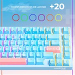 Teclado gamer mecánico 75% Celeste RGB Aimzone AZ505