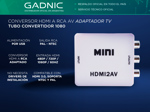 Conversor Hdmi A Rca Av Gadnic Adaptador Tv Tubo Convertidor 1080