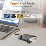 Lector de tarjetas ZOWEETEK CAC USB-C Military para Windows/Mac/Linux