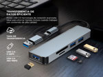 HUB Adaptador Gadnic 5 en 1 USB + Tipo C + SD 