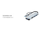 HUB Adaptador Gadnic 5 en 1 USB + Tipo C + SD 
