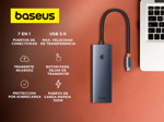 Hub Adaptador 7 en 1 Baseus UltraJoy Tipo-C HDMI 4k@60Hz  3Usb30 PD SDTD Mac 