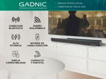 Barra de Sonido Gadnic Bluetooth Para Casa Escritorio Inalámbrico