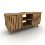 RACK LÍNEA WALL CON PUERTAS RIPIADAS Y PATAS DE PALO