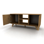 RACK LÍNEA WALL CON PUERTAS RIPIADAS Y PATAS DE PALO