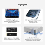 Beelink Mini Pc Ser8 Con Amd Ryzen 7 8745hs, 64 Gb De Ram Dd