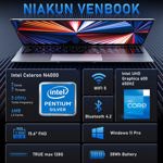 Laptop NIAKUN de 15,6 pulgadas con 8 GB de RAM, SSD de 512 GB, Windows 11 Pro