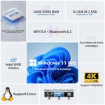 El mini PC DreamQuest viene con sistema operativo Intel N150 16 GB DDR4 512 GB S