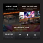 Mini Gaming PC BOSGAME P3 AMD Ryzen 9 6900HX 16GB DDR5 512GB