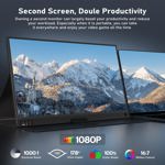 Monitor portátil ZSCMALLS de 15.6 pulgadas Full HD USB-C con altavoz