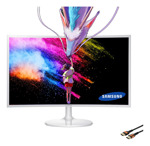 Monitor Curvo Samsung De 27 Pulgadas En Blanco Con Amd Frees