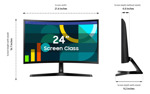 Monitor Curvo Samsung Essential S3 De 24 Fhd 1800r 100hz,