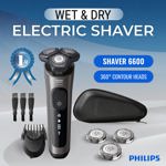 Afeitadora eléctrica PHILIPS para hombre recargable Wet/Dry 6600