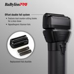 Maquinilla de afeitar BabylissPro FXONE BLACKFX, totalmente metálica, doble lámina