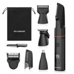 Recortadora de vello corporal MAXGROOM 4 en 1 para hombre, impermeable, negra