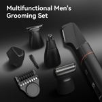 Recortadora de vello corporal MAXGROOM 4 en 1 para hombre, impermeable, negra