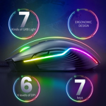Ratón para juegos ONIKUMA CW905 con cable USB 2.0 7 botones 7200 DPI
