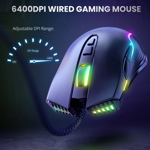 Ratón para juegos ONIKUMA CW905 con cable USB 2.0 7 botones 7200 DPI