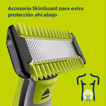 Philips Oneblade Face & Body Recorta, Modela y Afeita Carga USB QP2824-10 Color: Verde lima