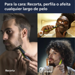 Philips Oneblade Face & Body Recorta, Modela y Afeita Carga USB QP2824-10 Color: Verde lima