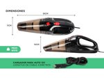 Aspiradora de Mano 12v Para Auto Portátil 108w Filtro HEPA Cable 4,5Mts