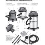 Aspiradora polvo o agua 15 Litros 1200W Tacho Plastico DAIHATSU
