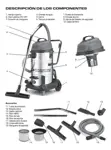 Aspiradora industrial 60 litros 2000W 2 motores Tacho Acero Inoxidable DAIHATSU