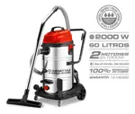 Aspiradora industrial 60 litros 2000W 2 motores Tacho Acero Inoxidable DAIHATSU