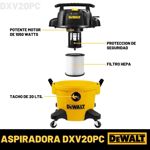 Aspiradora Sopladora  Para Líquidos Y Solidos Dewalt 20 Litros Dxv20pc