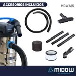 Aspiradora Sopladora Midow 15l 1200w Liquido Polvo Hepa