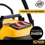 Aspiradora Y Sopladora Industrial Konan 2 Motores 2400W 60Lts de Acero Inox