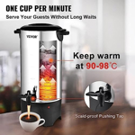Urna De Café Vevor 50 Tazas 1000 W Con Cable Desmontable