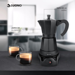 Cafetera Italiana Eléctrica Suono Base Desmontable 500W
