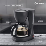 Cafetera de Filtro Eléctrica Suono 12 Tazas 1200ml Semiautomática