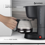 Cafetera de Filtro Eléctrica Suono 12 Tazas 1200ml Semiautomática
