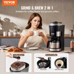 Cafetera Vevor Programable Con Molinillo Y Filtro Reutilizab