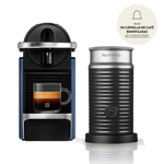 Cafetera Nespresso Pixie Azul Curva + Aeroccino A3C40-AR-RE