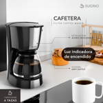 Cafetera Electrica Suono HOG0157 de Filtro 600Ml 6 Pocillos