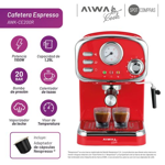 Cafetera Expresso con Espumador Aiwa AWK-CE200R 1.25Lts Roja