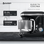 Batidora Planetaria Suono HOG0328 5 Lts 1000W Negro