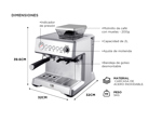 Cafetera Espresso Gadnic y Molinillo Integrado 