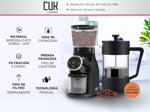 KIT Molinillo De Cafe Profesional CG165 + Cafetera Manual Francesa Gadnic 